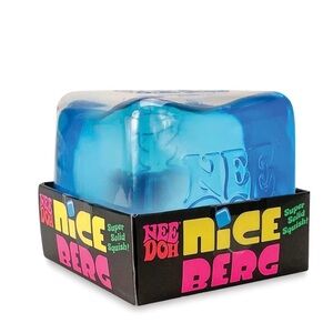 NeeDoh Nice Berg Giant Blue Solid Squish Toy New Viral